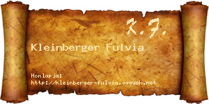 Kleinberger Fulvia névjegykártya